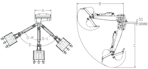 Swing Hoe with Quick Connection For Crawler skid steer loader attachments used for urban reconstruction and construction Chinese factory Skid Steer Swing Hoe CE EPA certification