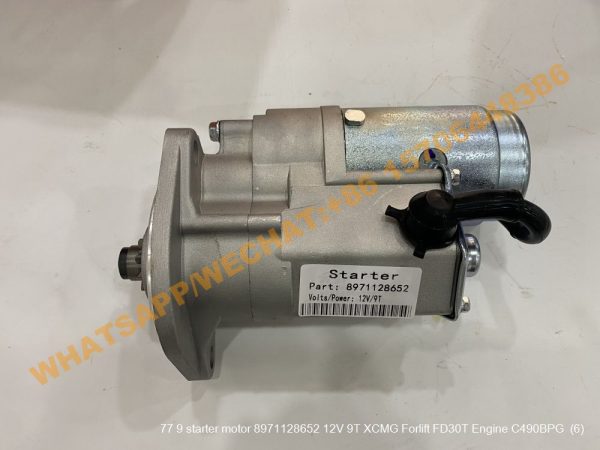 77 9 starter motor 8971128652 12V 9T XCMG Forlift FD30T Engine C490BPG (6)