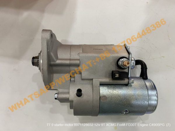 77 9 starter motor 8971128652 12V 9T XCMG Forlift FD30T Engine C490BPG (6)